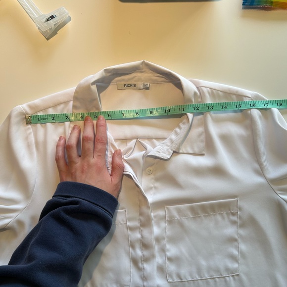 RICKIS, White Button Up Shirt, Long Sleeve, Size Large - Picture 8 of 8